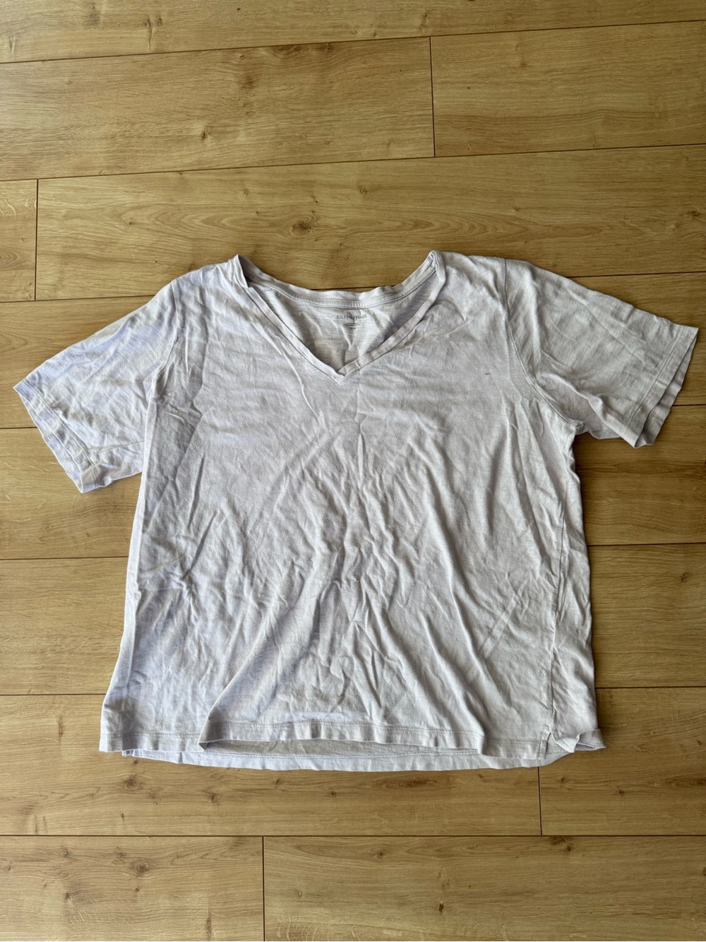 Eileen Fisher Lilac Organic Cotton V Neck T Shirt M Relaxed Minimalist Coastal